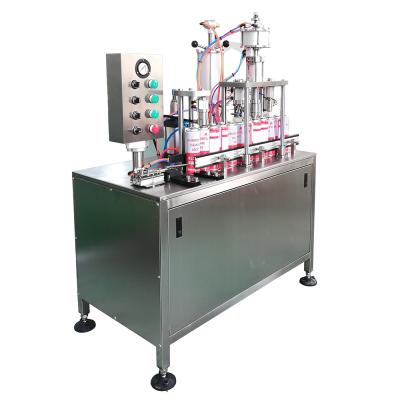 China Semi Automatic Food Aerosol Paint Spray Can Refill Filling Machine 5 In 1 for sale