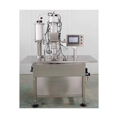 China Semi Automatic Beverage Bag On Valve Aerosol Filling Machine For Aluminum Can for sale