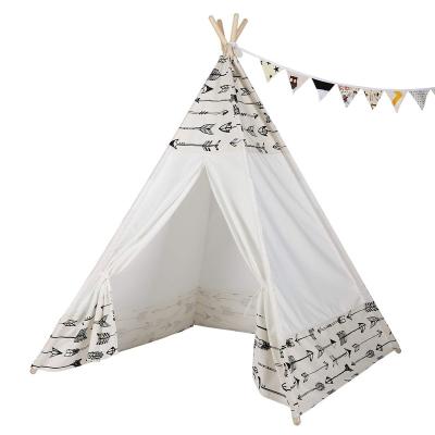 China Portable Sports Toy Wholesale Living Room Popular Game Camping Canvas Baby Kids Teepee Tent for sale