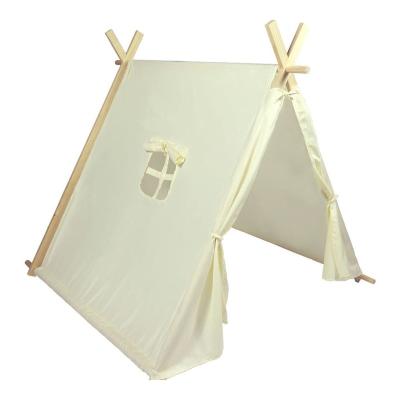 China High Quality Custom Made Indian Toy Tent Game House Kids Teepee Play Tent Diagonal Tying Type For Kids Tent Indoor And Outdoor Camping Wooden 4 Star Rods for sale