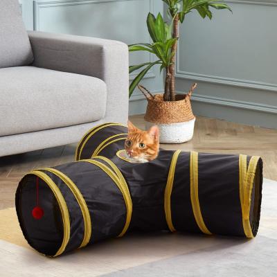 China 3 Way Cat Play Tube Cat Tunnel Cat Toy Tunnel Folding Plastic Viable OEM D26*117cm for sale