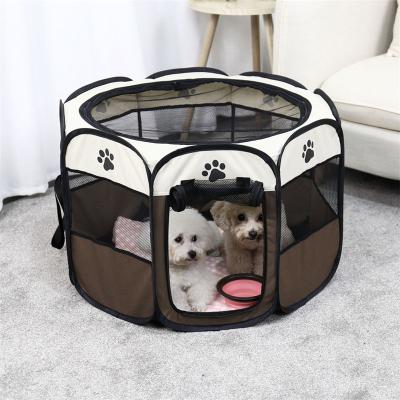 China Folding dog kennel cat kennel dog birthing room dog and cat maker octagon pet fence Oxford fabric direct waterproof hook for sale