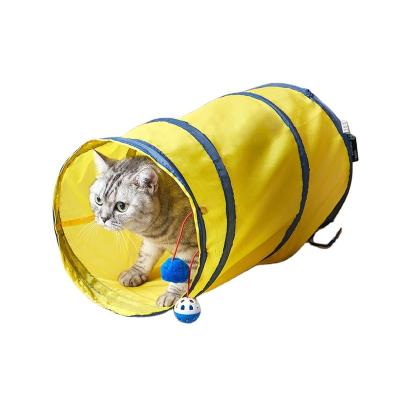 China New Design Sustainable Plush Cat Toy Foldable Pet Bed Cat Interactive Tunnel for sale