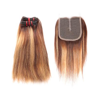 China Rshow Wholesale Price Piano P4-27 Silky Straight Highlight Bundle Indian Hair Bundles With Closure One bundle is enough for a full head for sale