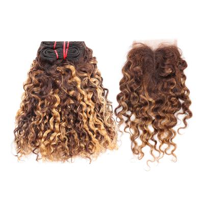 China Piano Water Wave Wet And Wavy Cuticle Lined Bundle Pulled Burmese Double Bundles Water Superb Double Pulled Hair Bundles With Closure for sale