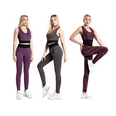 China Breathable Women's Fitness Gym Yoga Wear Set High Stretch Sports Bra Legging 2 Piece Set Sportswear for sale