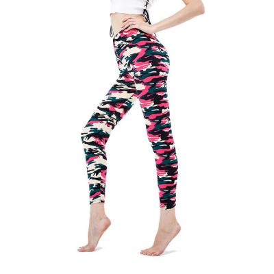 China Antibacterial Women's Camouflage Leggings Fitness Gym Printing Skinny Tight Workout Sports Yoga Pants for sale