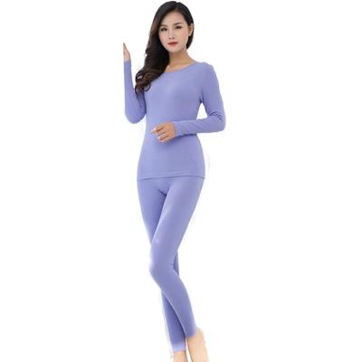 China Long Johns Antibacterial Modal Seamless Sleepwear Winter Warm Women Thermal Underwear Sets for sale