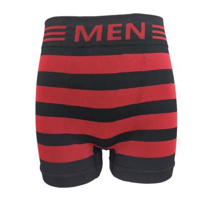 China Black Red Stripes Mens Seamless Shorts Pants Mens Breathable Boxers Briefs for sale