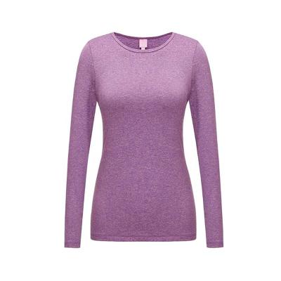 China Breathable Seamless Active Women Stretch Long Sleeves Thumb Hole Fitness Gym Shirt Workout Yoga Wear Sportswear for sale