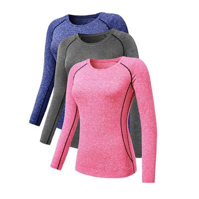 China Anti-Shrink Seamless Strong Elasticity Women Long Sleeves Gym Shirt Fitness Sportswear Workout Yoga Wear for sale