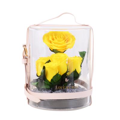 China Celebration Factory Wholesale Price Secret Garden Flower Acrylic Valentine's Day Gift Preserved Rose In Box for sale