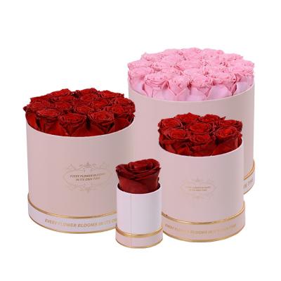 China Factory Wholesale Preserved Romantic Real Rose Eternal Flower Gorgeous With Box Lid For Valentines Birthday Gifts for sale