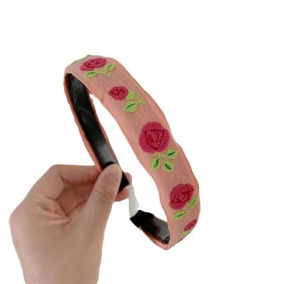 China New Arrival Flowered Luxury Design Attractive Wide-sided Hairband Makeup Headband For Girls for sale