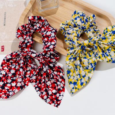 China Hair Scrunchies 2021 Spring And Floral Designer Stylish Cute Hairbands Summer Elastic Bow Hair Band for sale