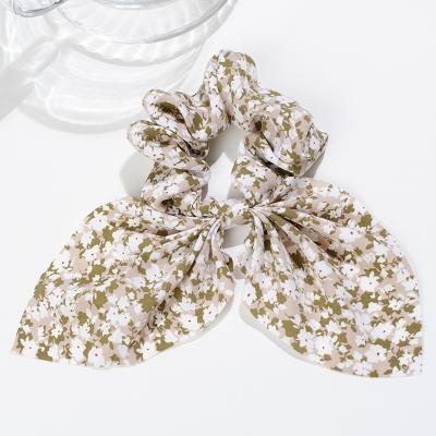 China Hair Scrunchies Girls Cool Floral Soft Elastic Hair Band Hair Accessories Fabric Party Spring and Travel Summer for sale