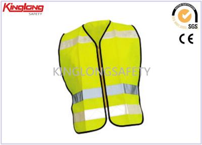 China Unisex- Weerspiegelend de Veiligheidsvest van S M L Xl Size Yellow met Nylon/Messingsritssluiting Te koop