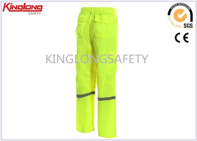 Cina Alti pantaloni di visibilità dei pantaloni riflettenti gialli fluorescenti, pantaloni riflettenti in vendita