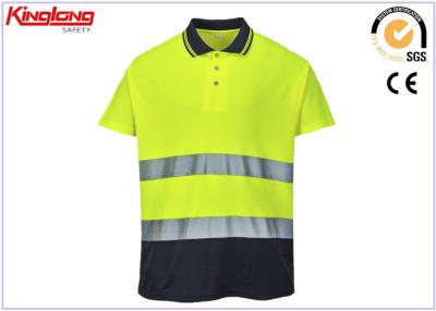 Cina Abbigliamento riflettente giallo fluorescente della sicurezza degli uomini/ciao camice di polo di forza in vendita