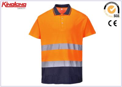 Cina Camicia di polo arancio riflettente della sicurezza sul lavoro degli alti uomini su ordinazione di visibilità in vendita