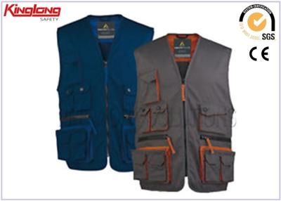 China Chaleco reflexivo sin mangas para hombre de la seguridad, seguridad hola Vis Vest With Multi Pocket del algodón en venta