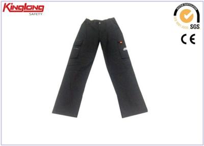 China Male casual black work pants for men / side pockets workwear trousers custom logo for sale