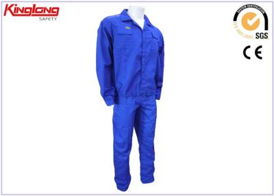 China Navy blue breathable work pants and shirts , work safety clothing man sized for sale