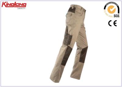 China Color Combination Work Trousers Khaki Cargo Pants with Knee Pad for sale