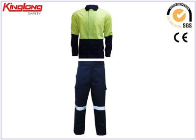 China Working garments 2 pieces safety workwear unfirom shirt and pants for sale