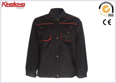 China chaqueta negra de la seguridad para hombre del refuerzo del hombro 65%polyester35%cotton con los bolsillos multi en venta