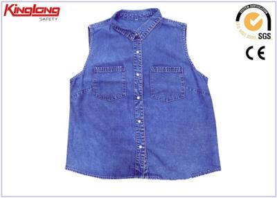 China Young girls popular style denim blue free size top vest shirts for sale