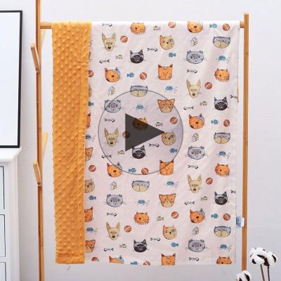 China PORTABLE Organic Soft Cotton Fleece Minky Sublimation Blanket Dotted Blanket For Baby for sale