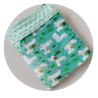 China PORTABLE Printed Dot Fleece Baby Soft Minky Blanket Kids Sensory Minky Blanket for sale