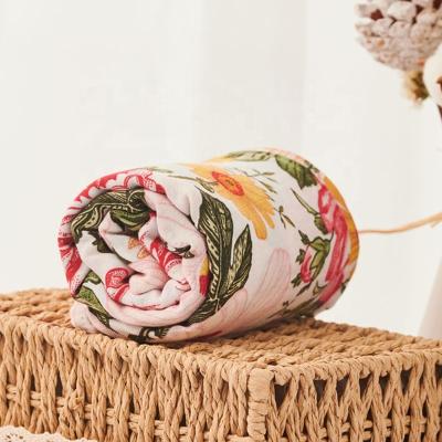 China Anti-Static Floral Muslin 100% Bamboo Wrap Covers Organic Infant Baby Wrap for sale