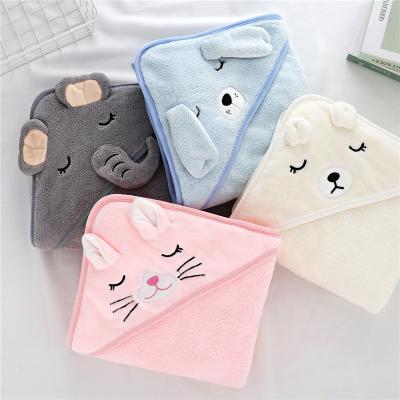 China Baby Anti-static Warm Hooded Blanket Portable Towel Bath Flannel Wrap Wrap for sale