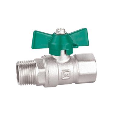 China 16bar Brass Threaded Ball Valve , Forged Butterfly Handle Valve for sale