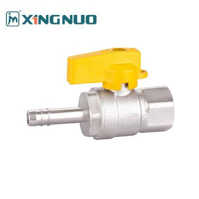 China Female Threaded Gas Brass Valve 1/2 Inch 1 Inch Threaded Ball Valve Male X Hose Connector PTFE Ball Valve for sale