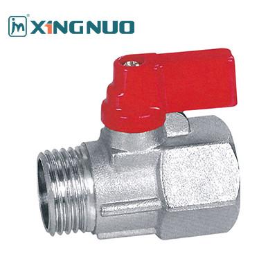 China Female And Male Threaded Plating Body Ss Brass Mini Ball Valve Water Pipe Fitting 1/2 Inch for sale