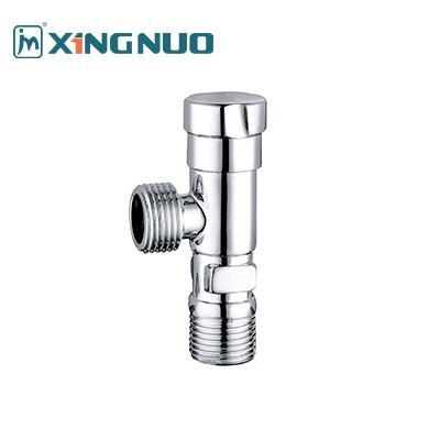 Chine Valve d'angle en laiton nickelé avec fente de clé Finition Valve de pied en laiton avec couvercle décoratif en acier inoxydable à vendre