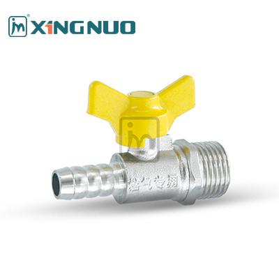 China butterfly handle single nozzle external thread for kitchen Nickel Plated Brass Ball Valve for Gas Pipeline for sale