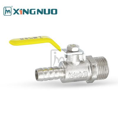 China male threaded nickel plating single nozzle connection long straight handle Forged Body Casting Brass Ball Valve gas Type for sale