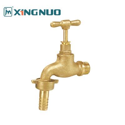 China sand blasting brass male threaded for garden original color -10-110.C Lever Handle Brass Bibcock in Modern Nickel for sale