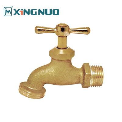 China männlicher und männlicher gedrehter Messingfarben Kupferhahn Modern Design Nickel Drawing Messing Bibcock Tap mit Hebelgriff zu verkaufen