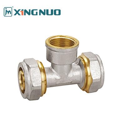 China 1Mpa Water Media Brass Elbow Fittings Female Connection PEX Fittings 1/2 3/4 1 Inch Female Thread Tee PEX Compression for sale