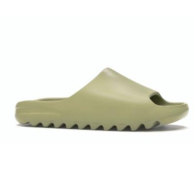 China Cushioning Plush Yeezy EVA Foam Pure Resin Women High Quality Green Casual Slippers Yeezy Anti-skid Plush Men Casual Slippers With Logo And Box for sale