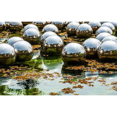 China Europe Water Floating Hollow Globe Staring Balls Stainless Steel Metal Wholesale Ball For Lake Decoration for sale