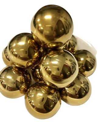 China Corrosion Resistance Stainless Steel Gold Balls Plated Hollow Decorative Balls for sale