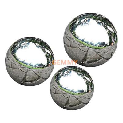 China Modern Contemporary Garden Mirror Finishing Art Metal Stainless Steel Circle Abstract Ball Statue Canton Antique Custom Crafts for sale