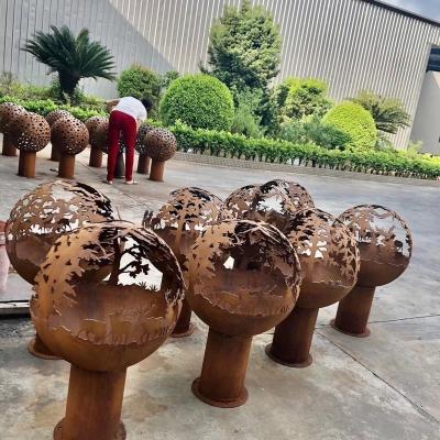 China Outdoor Sculpture Garden Metal Statue Stainless Steel Garden Metal Decoration Ball in Europe for sale