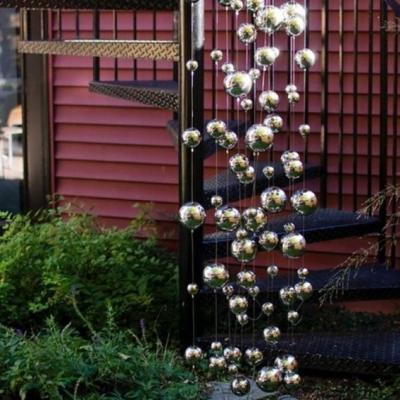 China Round Outdoor Silver Garden Plant Decoration Balls Sphere Stainless Steel Craft Stainless Steel Art Metal Hanging Balls for sale